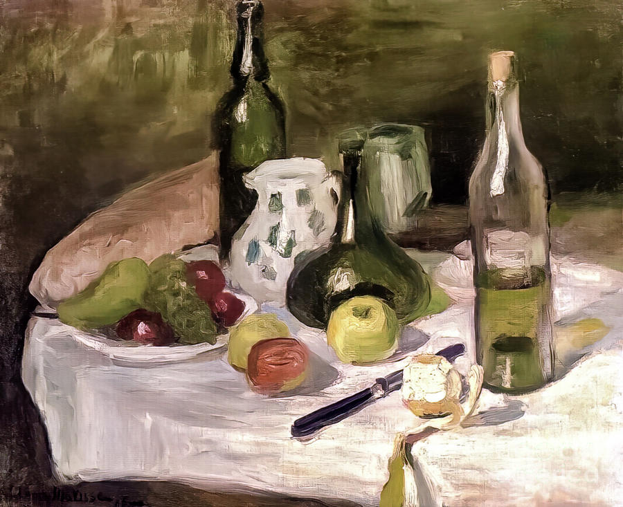 Still Life With Fruit and Bottles by Henri Matisse 1896 Painting by Henri Matisse