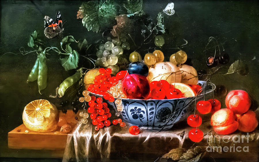 Still Life with Fruit and Butterflies by Jan Davidsz de Heem 165 Painting by Jan Davidsz de Heem