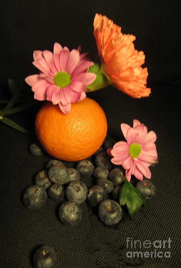 Still Life With Fruit And Flowers Photograph by Lesley Evered