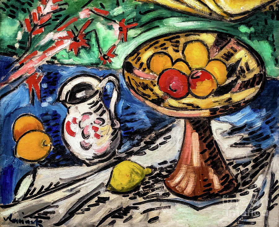 Still Life With Fruit Bowl by Maurice de Vlaminck 1906 Painting by Maurice Vlaminck