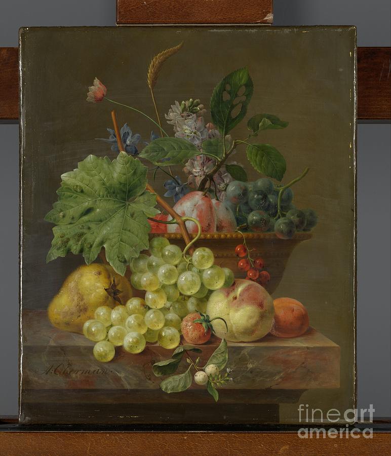 Still Life With Fruit In A Terracotta Dish, Anthony Oberman, C H 1830 Painting