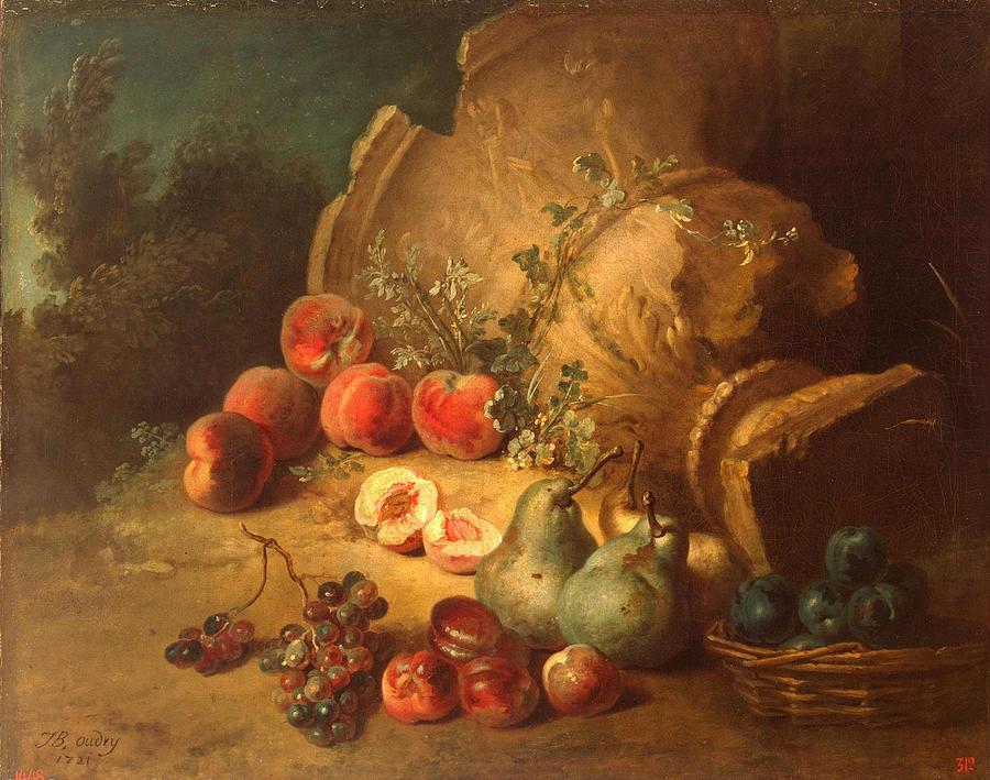 Still Life With Fruit Painting by Jean Baptiste Oudry