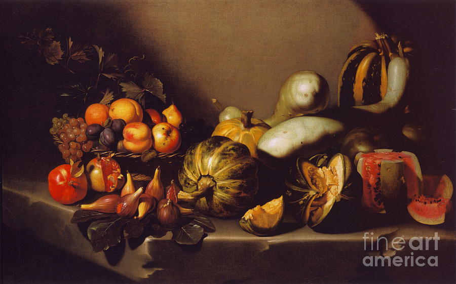 Still life with fruit Painting by Michelangelo Merisi da Caravaggio