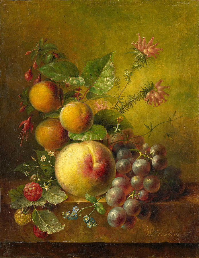 Still Life with Fruit Painting by Willem Hekking