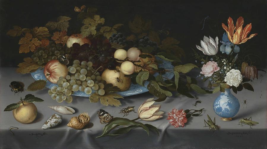 Balthasar Van Der Ast Painting - Still Life with Fruits and Flowers  by Balthasar van der Ast