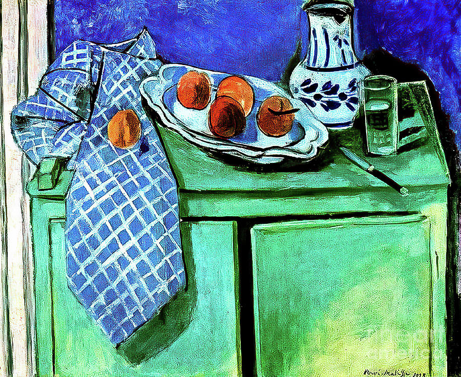 Henri Matisse Painting - Still Life With Green Sideboard by Henri Matisse 1928 by Henri Matisse