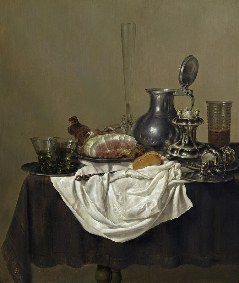 Still Life with Ham Painting by Willem Claeszoon Heda