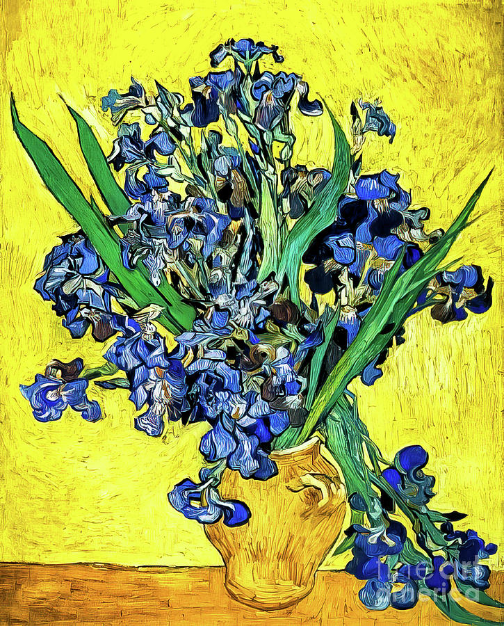 Still Life With Irises by Vincent Van Gogh 1890 Painting by Vincent Van Gogh
