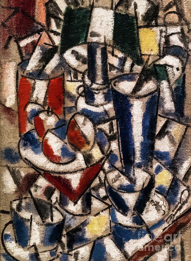 Still Life with Lamp by Fernand Leger 1914 Painting by Fernand Leger