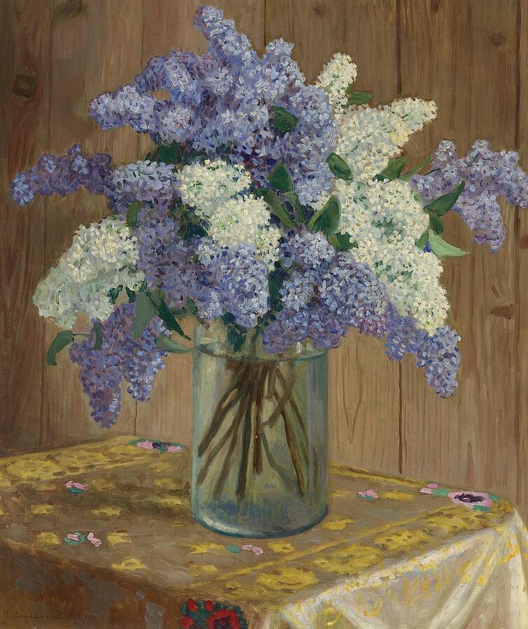 Still Life With Lilacs Painting by Nikolai BogdanovBelsky Russian