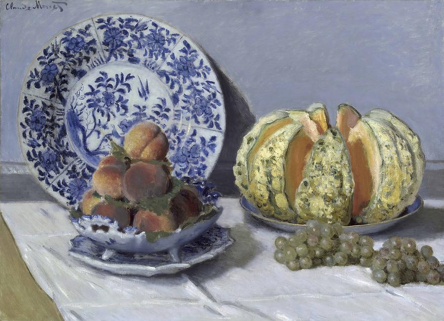Claude Monet Painting - Still Life with Melon  by Claude Monet