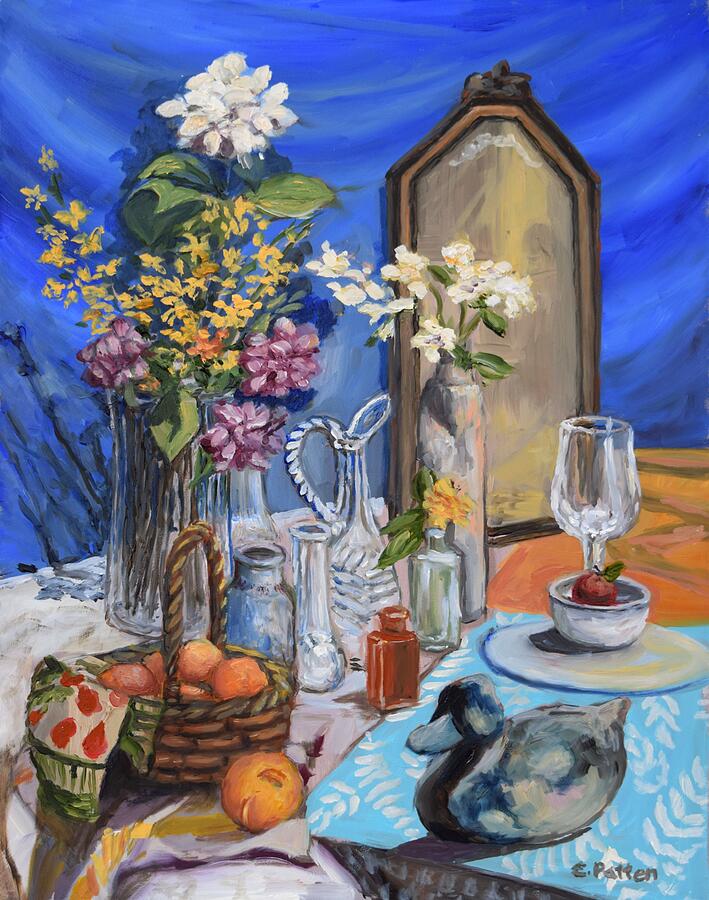 Still Life With Mirror Painting by Eileen Patten Oliver