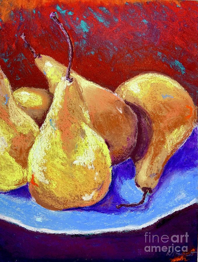 Still Life with Pears Pastel by Roxanne Fawcett - Fine Art America