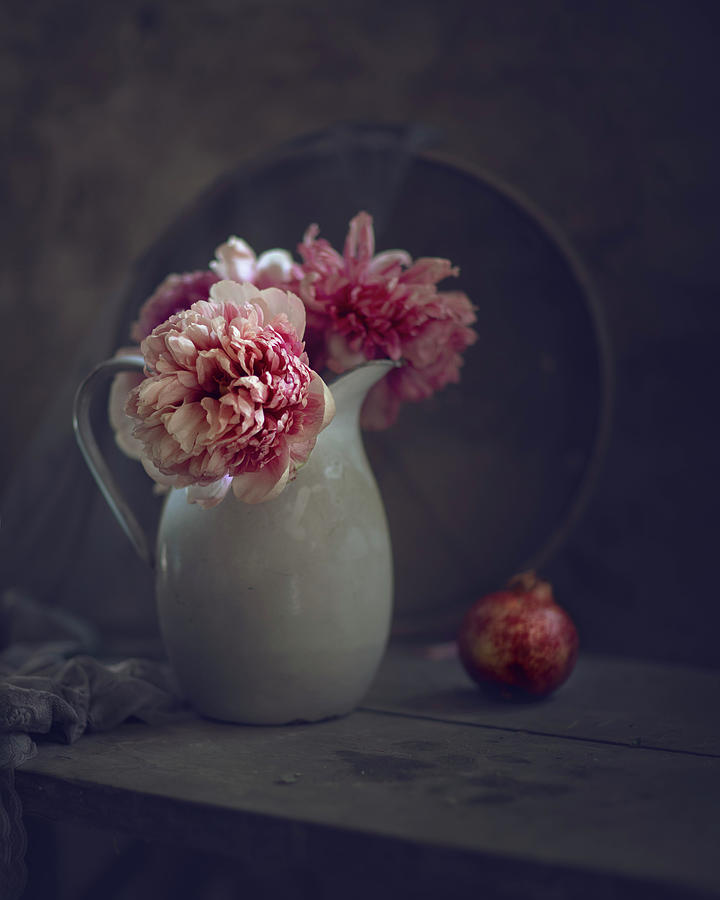Still Life With Peony Flowers Photograph