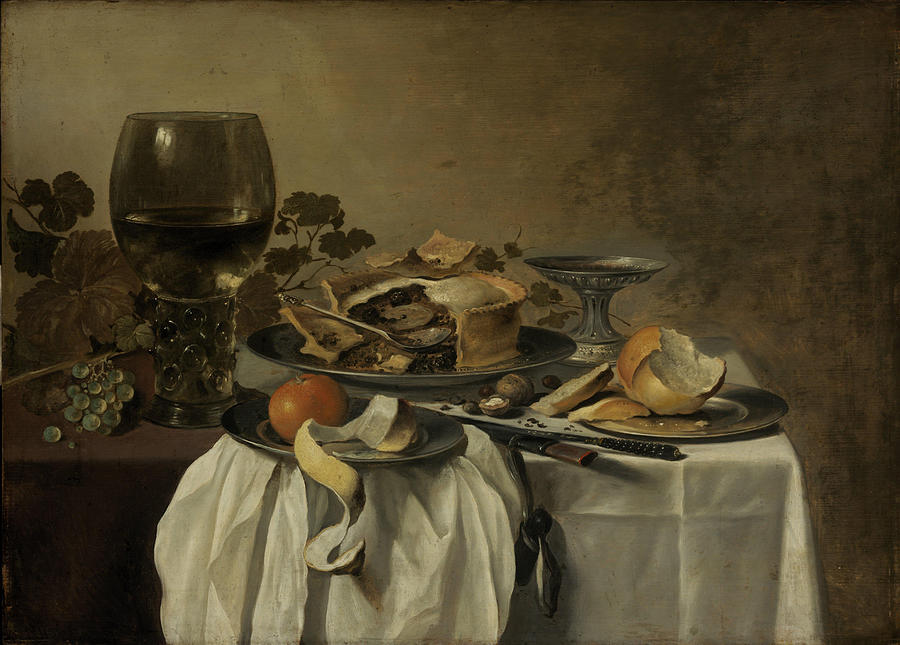 Still Life with Pie and Roemer Painting by Pieter Claesz - Fine Art America