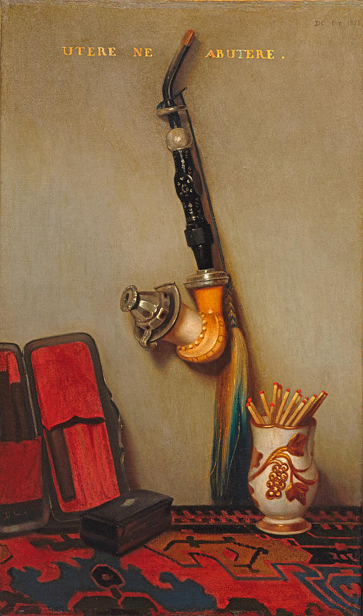 Still Life with Pipe and Matches Painting by Alexandre-Gabriel Decamps