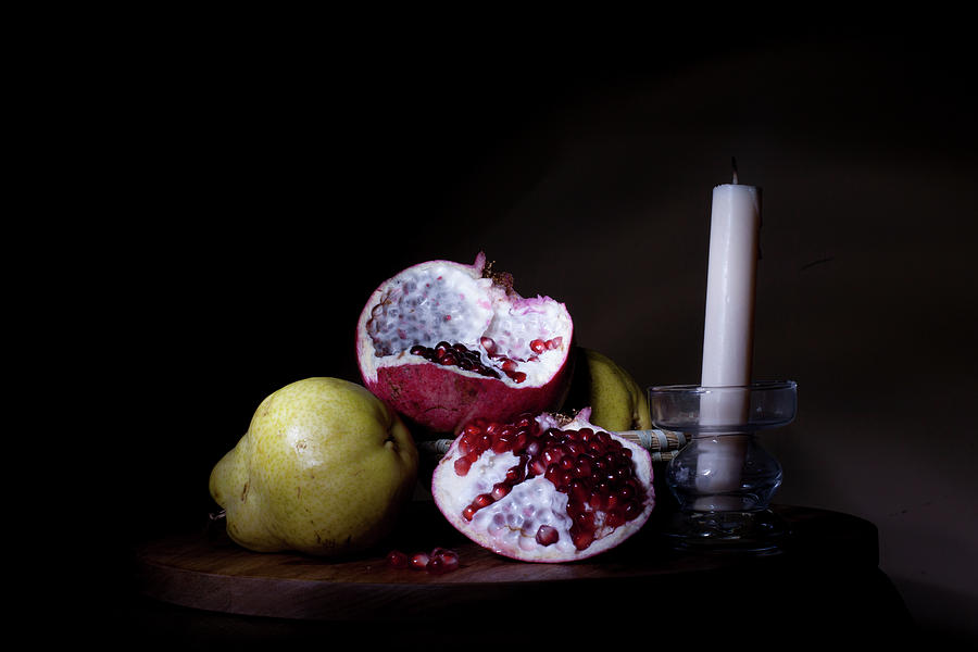 Still Life with Pomegranates and Pears Photograph by Tometta Pouncie