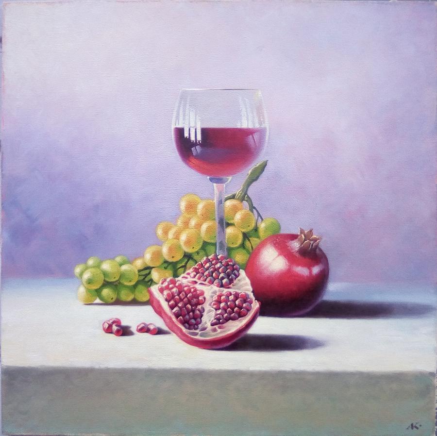 Still life with pomegranate Painting by Yurii Govorukha - Pixels