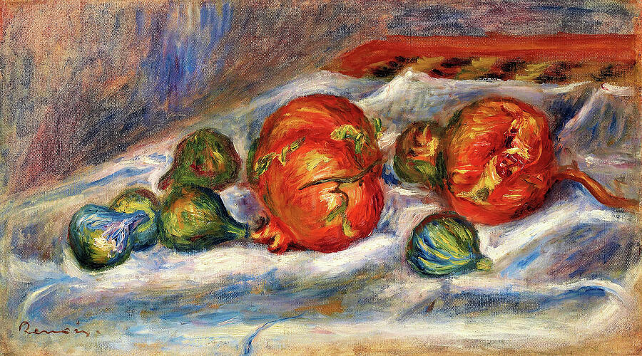 Still life with pomegranates and figs - Digital Remastered Edition Painting by Pierre-Auguste Renoir