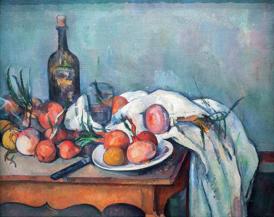 Paul Cezanne Painting - Still Life with Red Onions by Paul Cezanne