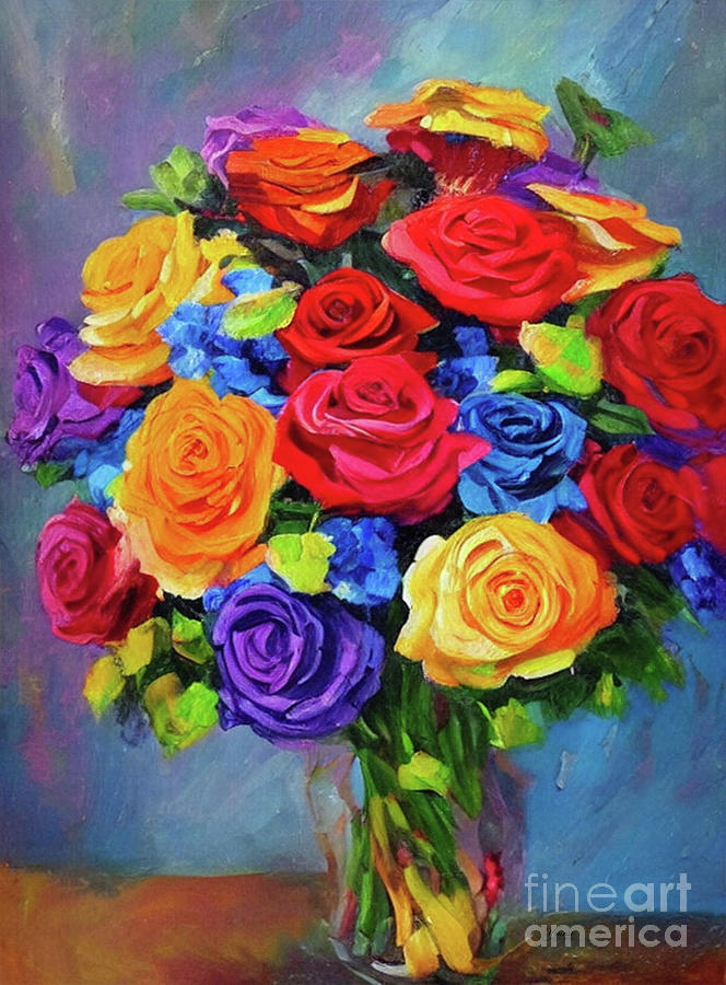 Still Life With Roses Painting by Younsi - Fine Art America