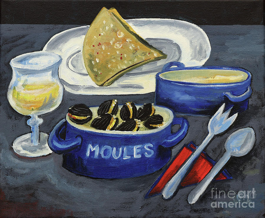 Still life with seafood Painting by Michal Boubin