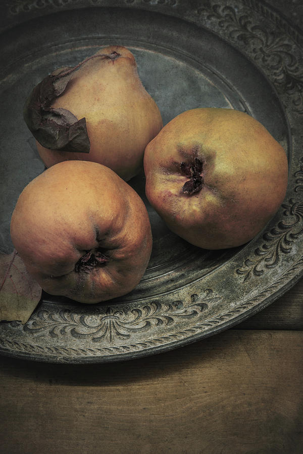 Still life with three quinces Photograph by Jaroslaw Blaminsky