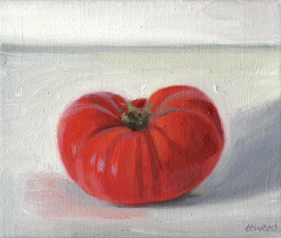 Still Life With Tomato Painting by Constanza Weiss