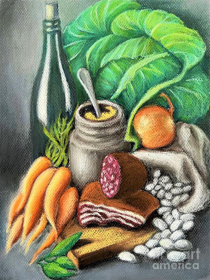 Still life with vegetables Painting by Inese Poga