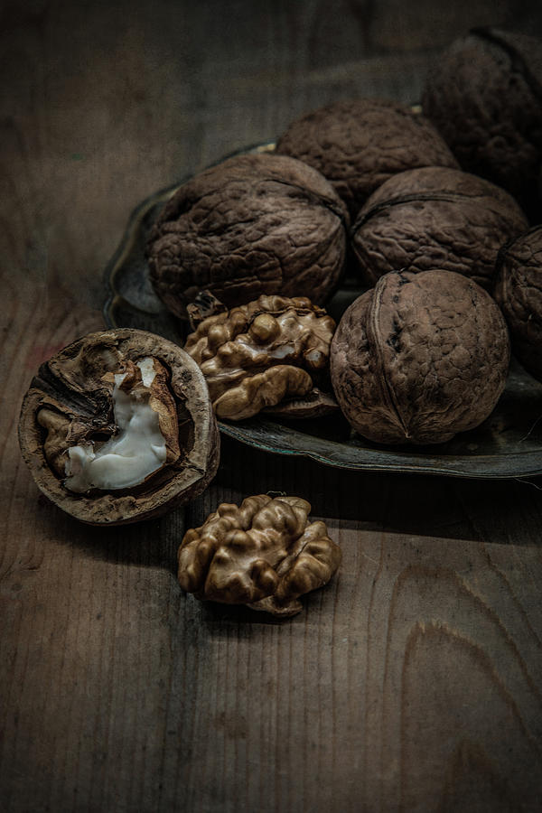 Still life with wallnuts Photograph by Jaroslaw Blaminsky