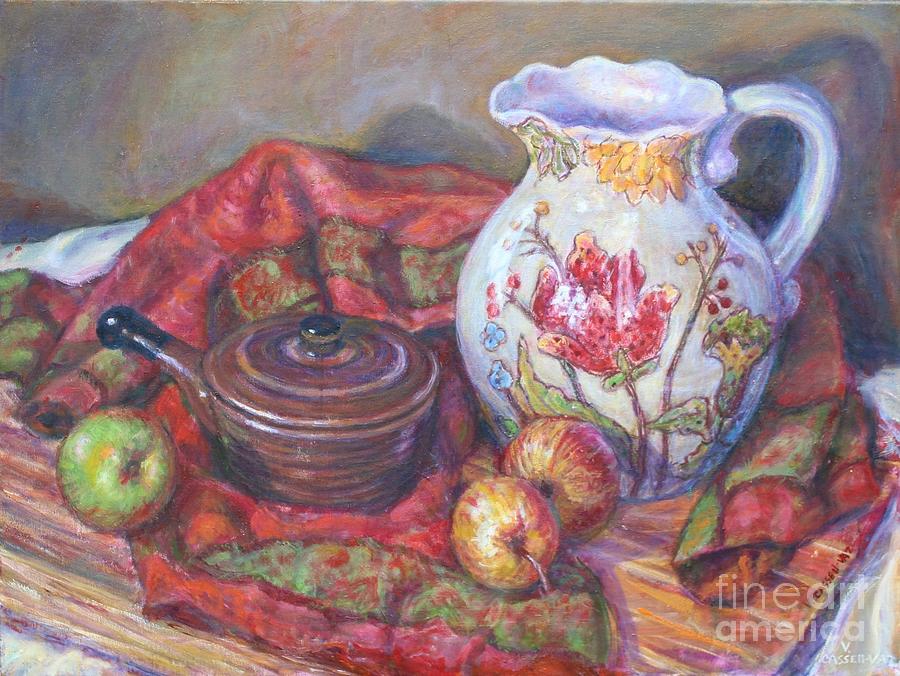 Still Life With White Pitcher  Painting by Veronica Cassell vaz