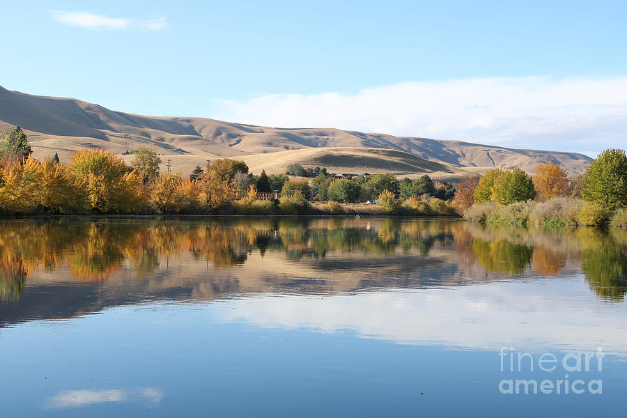 Still Yakima River In Autumn Photograph