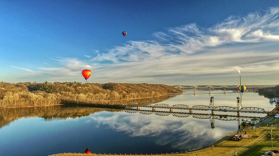 Stillwater Lift Bridge Balloons Photograph by Greg Schulz Pictures Over Stillwater