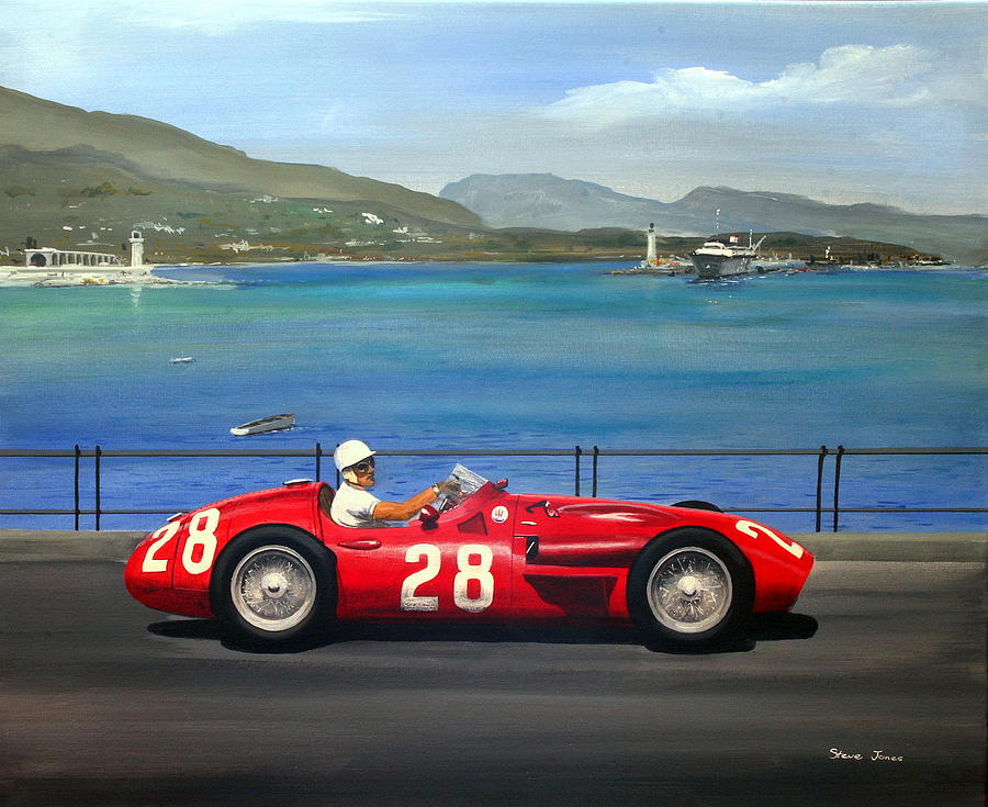 Stirling Moss Monaco GP 1956 Painting by Steve Jones - Pixels