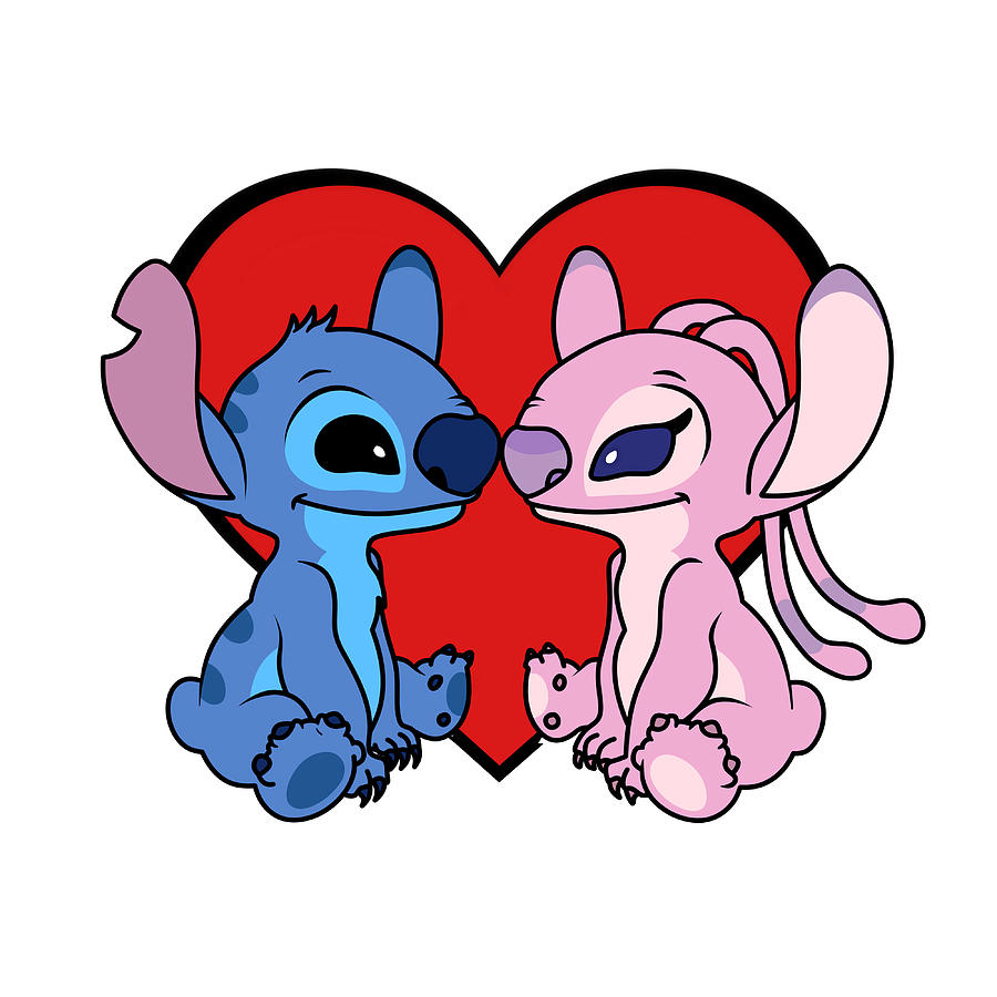 Stitch And Angel In Love Painting by Jordan Richardson | Pixels