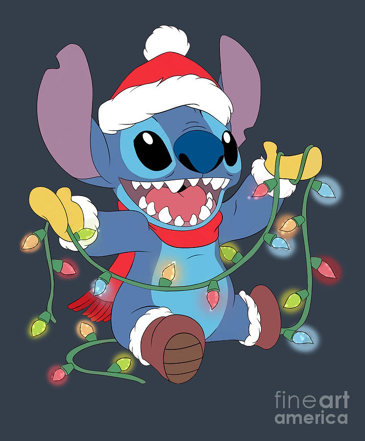 Stitch and Christmas light Digital Art by Lan Nguyen - Pixels