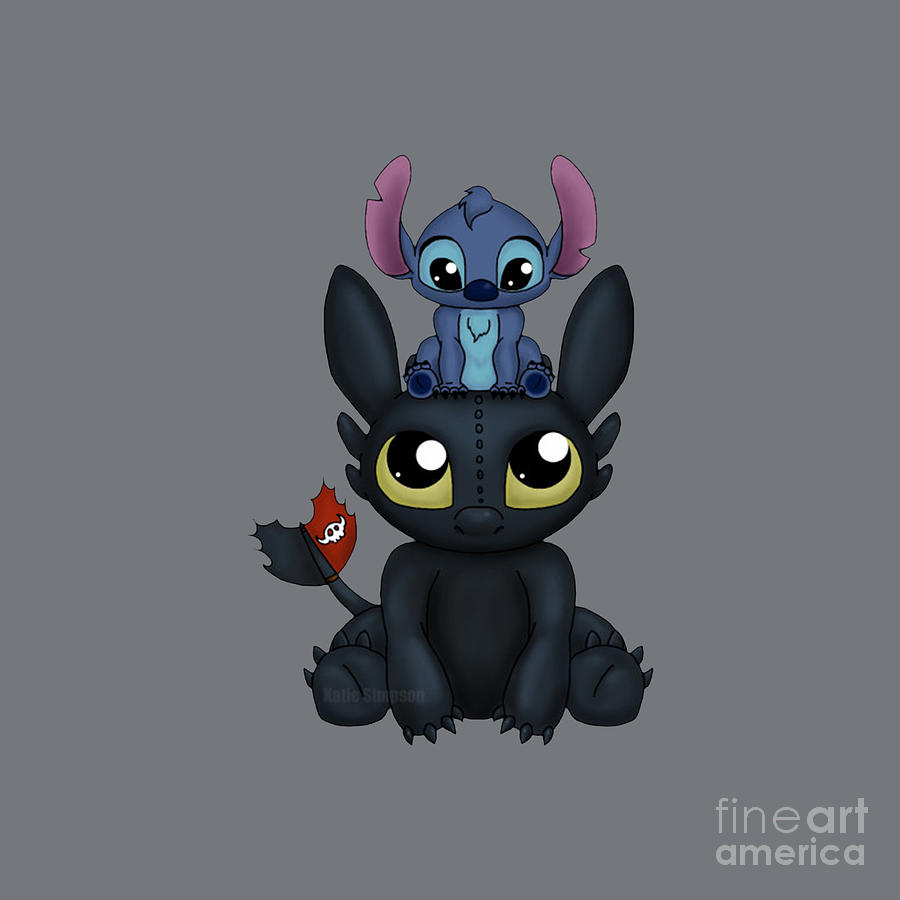 Toothless And Stitch Cute Drawing Easy