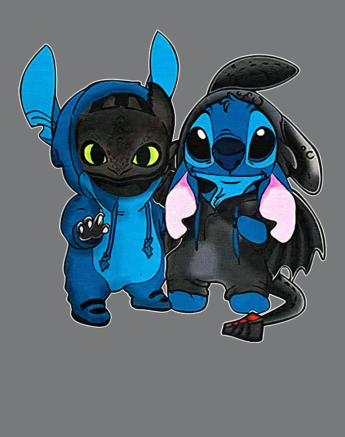 Stitch And Toothless T Shirt Digital Art by Cassandra Kinnaird - Fine ...