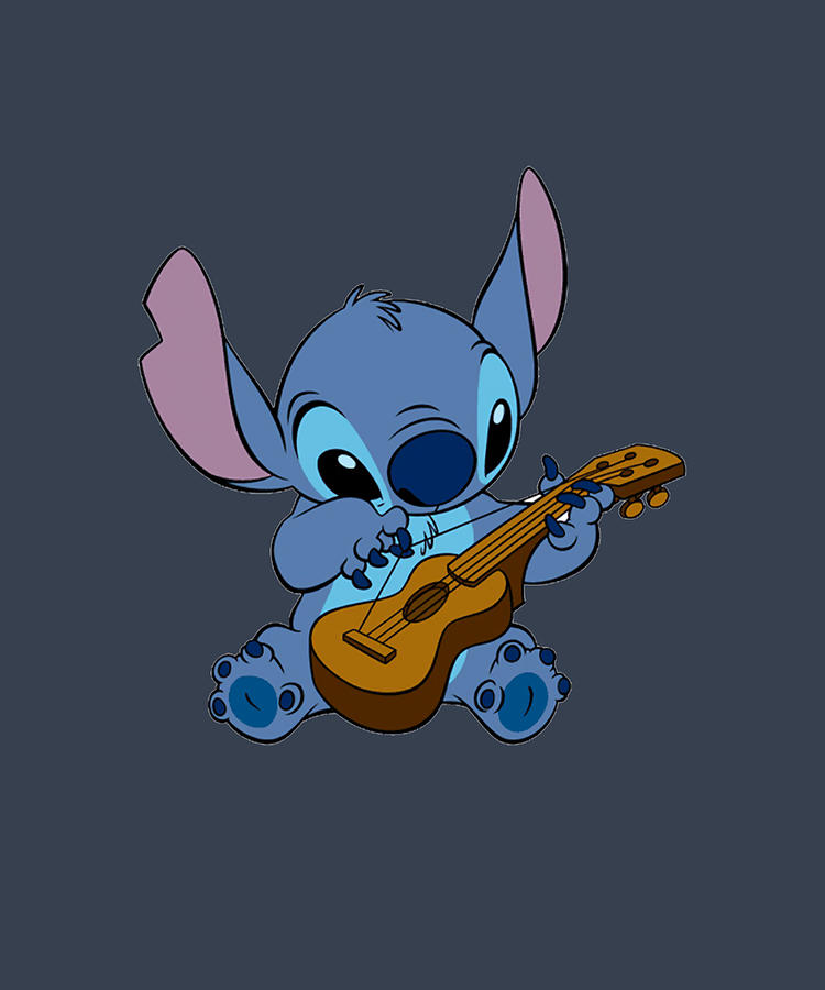 stitch playing guitar Kids Pullover blue Painting by Stephen Phillips ...