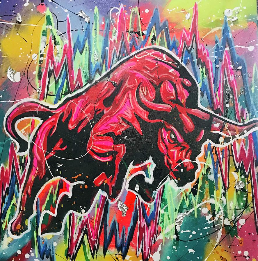 stock exchange bull drawing