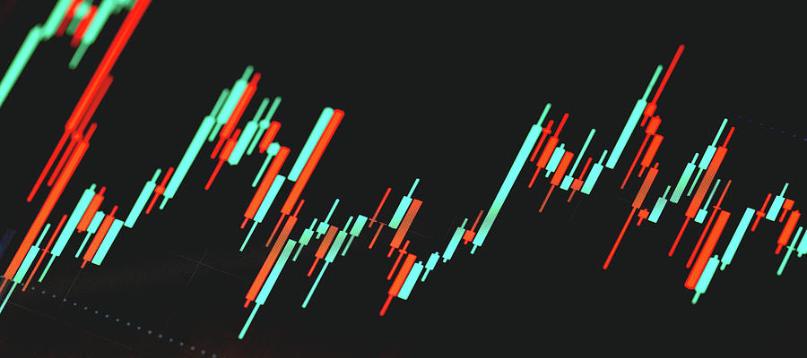 Stock market exchange candlestick chart graph closeup, macro, Day trading  concept. candle sticks on screen up close, technical analysis business  abstract blur bg, forex wide background texture Photograph by  CleverArtsMedia - Pixels