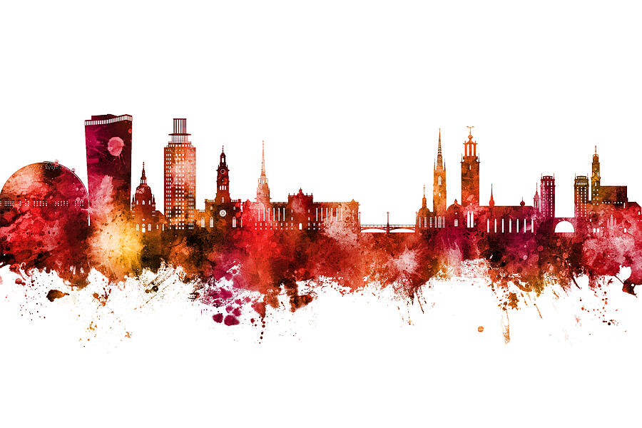 Skyline Digital Art - Stockholm Sweden Skyline #01b by Michael Tompsett Skyline Digital Art - Stockholm Sweden Skyline #01b by Michael Tompsett