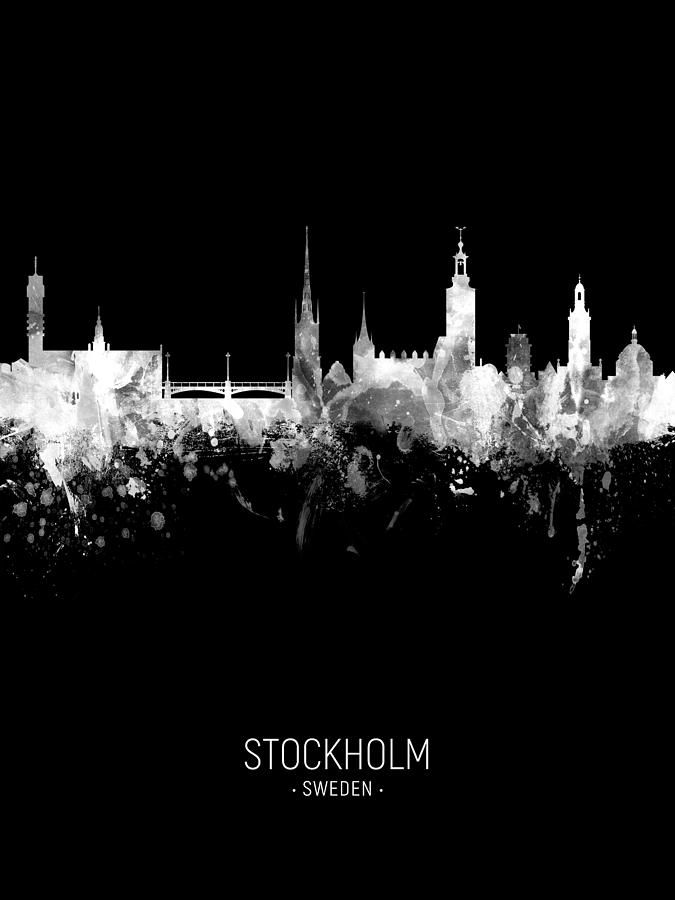 Stockholm Sweden Skyline #67 Digital Art by Michael Tompsett
