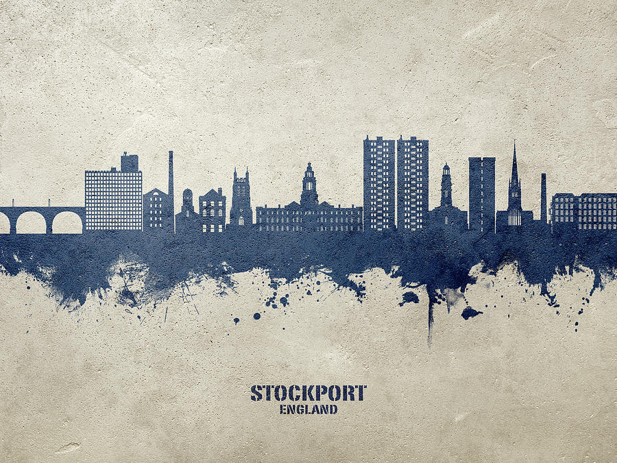 Stockport England Skyline #01 Digital Art by Michael Tompsett