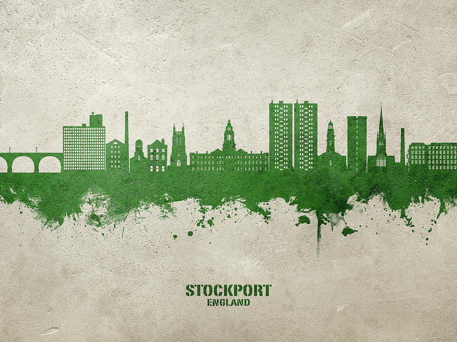 Stockport England Skyline #02 Digital Art by Michael Tompsett