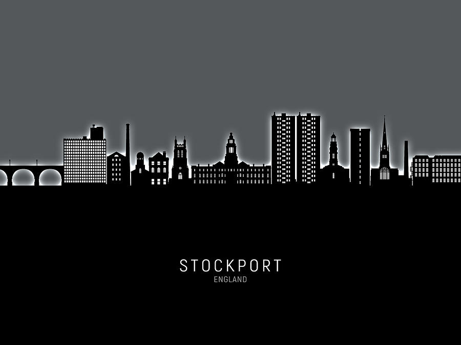 Stockport England Skyline #04 Digital Art by Michael Tompsett