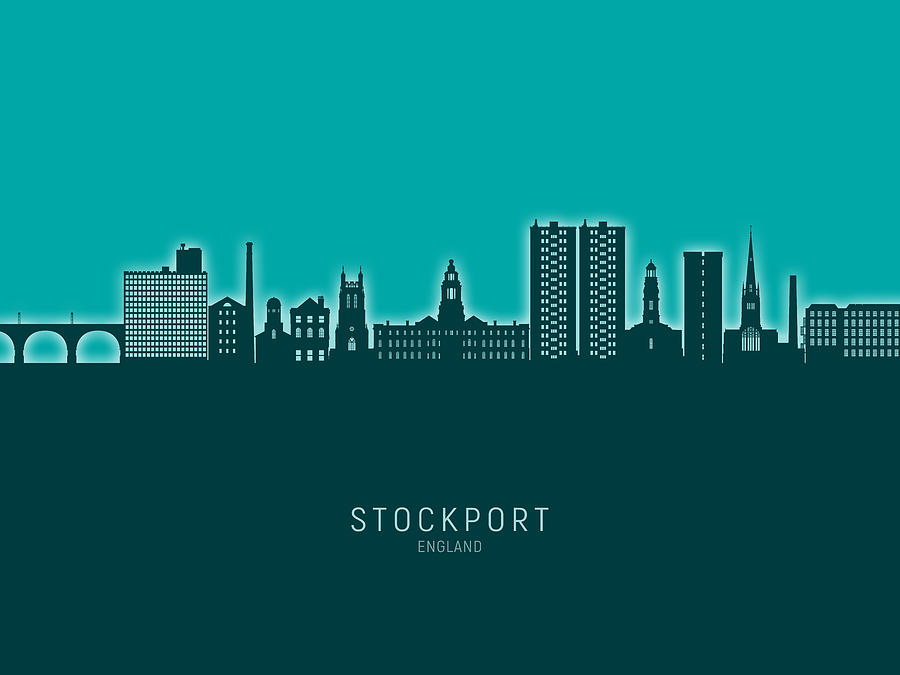 Stockport England Skyline #05 Digital Art by Michael Tompsett