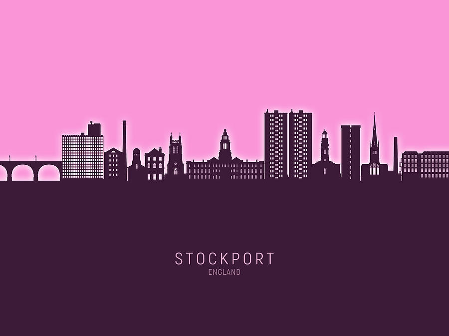 Stockport England Skyline #08 Digital Art by Michael Tompsett