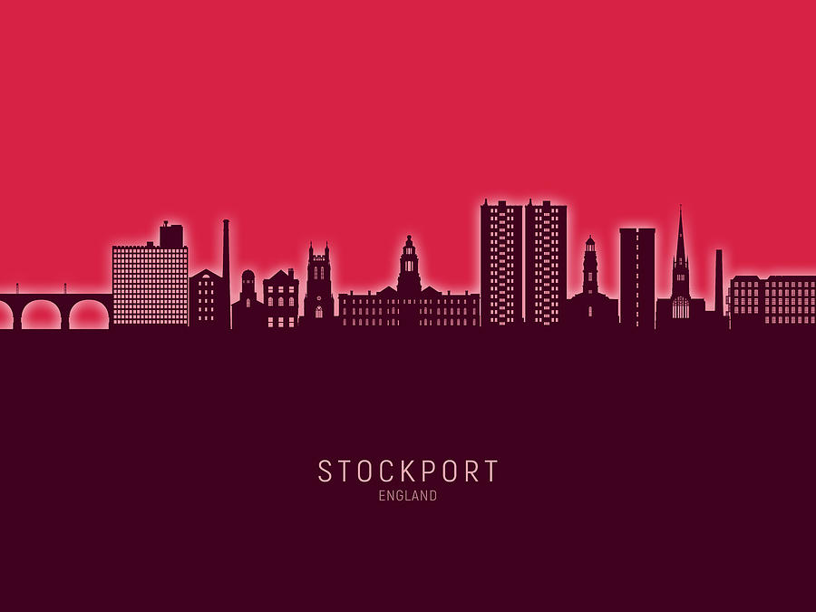 Stockport England Skyline #09 Digital Art by Michael Tompsett