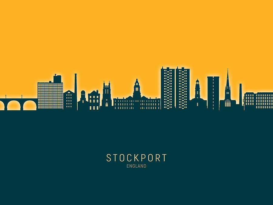 Stockport England Skyline #10 Digital Art by Michael Tompsett